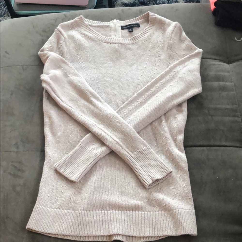 Tan sweater with zipper on back